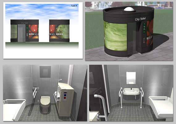 ラッピング公衆トイレデザイン検討用3DCG（2004年）
